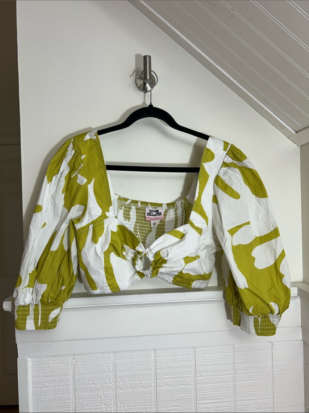 Future Collective Green and White Crop Top size Large